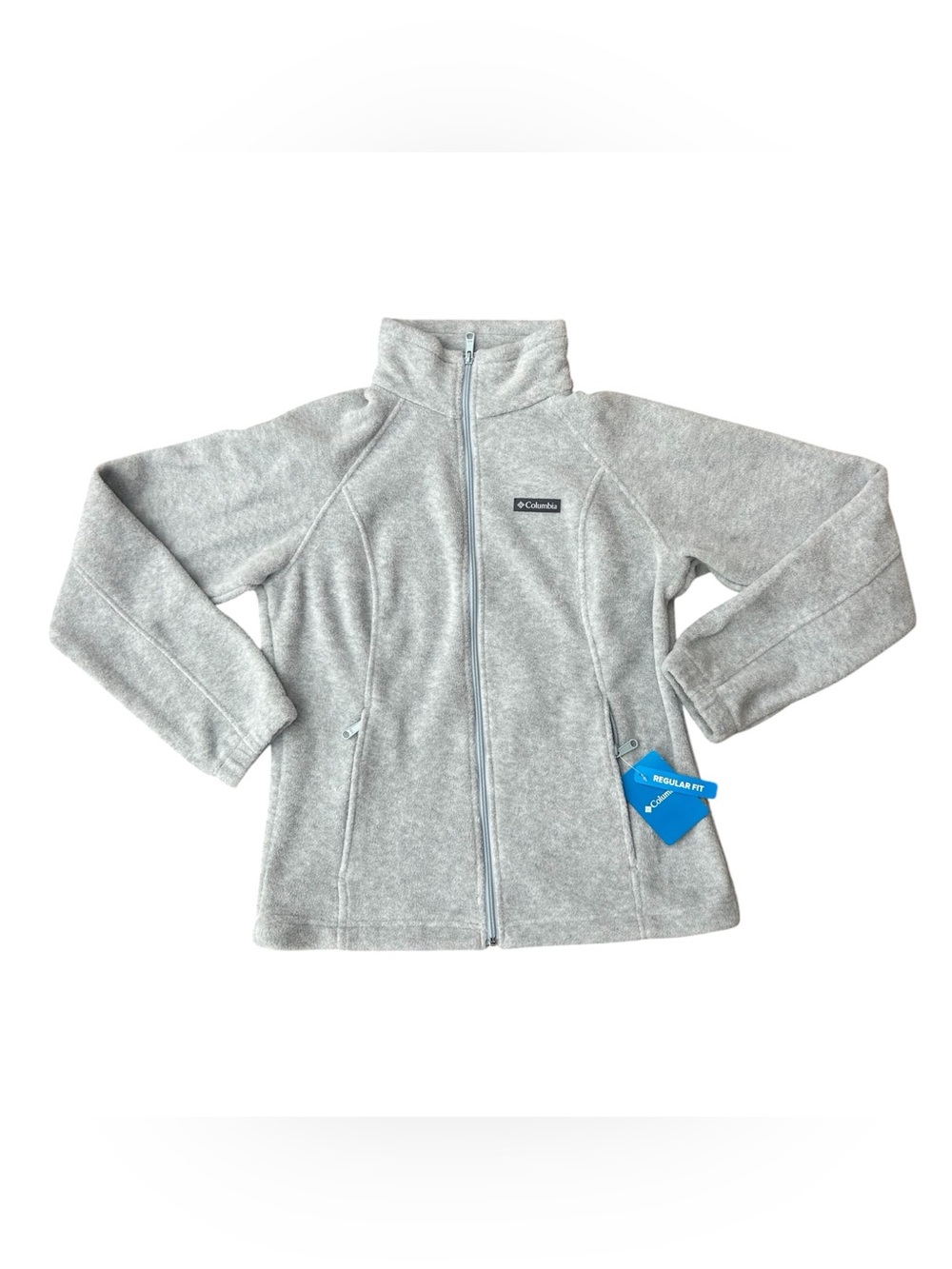 Columbia Women's Benton Springs Full Zip Fleece Jacket – Light Gray (Medium) NWT